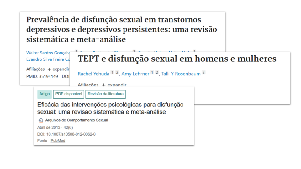 Resultado de pesquisas sobre disfunção sexua e causas psicológicas